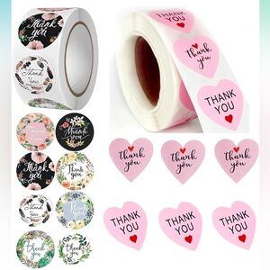 1000 Pcs Thank You Stickers 1 Inch  NwT